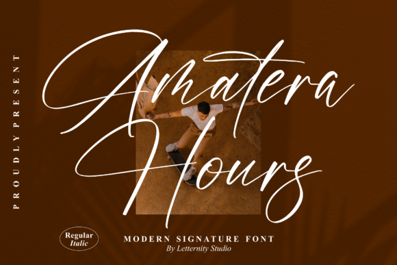 Amatera Hours: A Refined Script Font for Editorial Design
