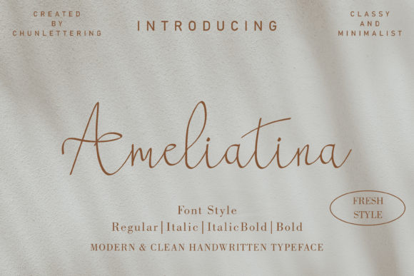 Ameliatina: A Delicate Script Font for Editorial Design