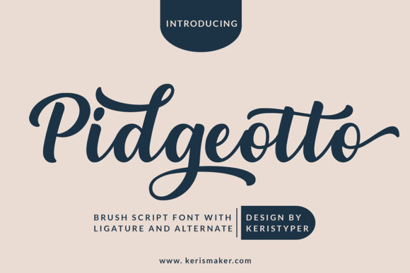 Pidgeotto: A Flowing Script Font for Handmade Brands